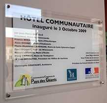 plaque d'inauguration